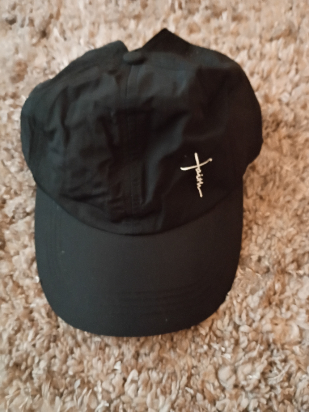 Black Cap with Faith Script Logo